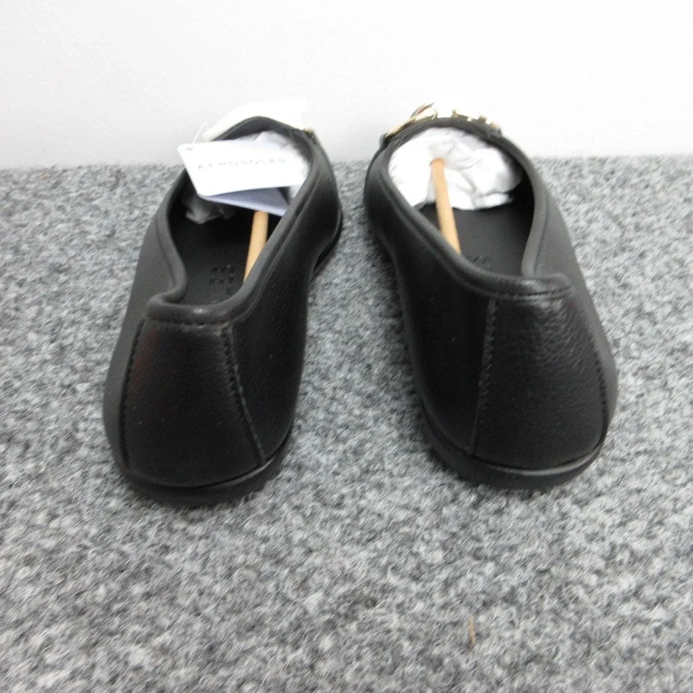 Aerosoles Shoes Womens 10W Black PU Bentley Loafer Flats Buckle Slip On